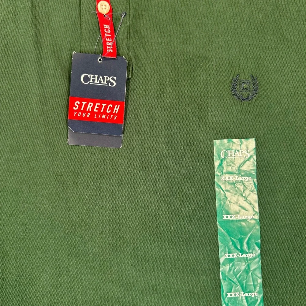 Ralph Lauren Chaps Polo Shirt Mens 3XL Forest Green Short Sleeve‎ Stretch NWT
